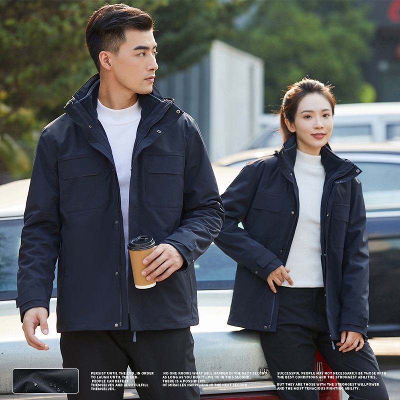 Boy 3-in-1 Abnehmbare High-End Business Outdoor Wasserdichte Winddichte Verdickte Warme Jacke zum Wandern Bergsteigen Camping Für_voghion.com