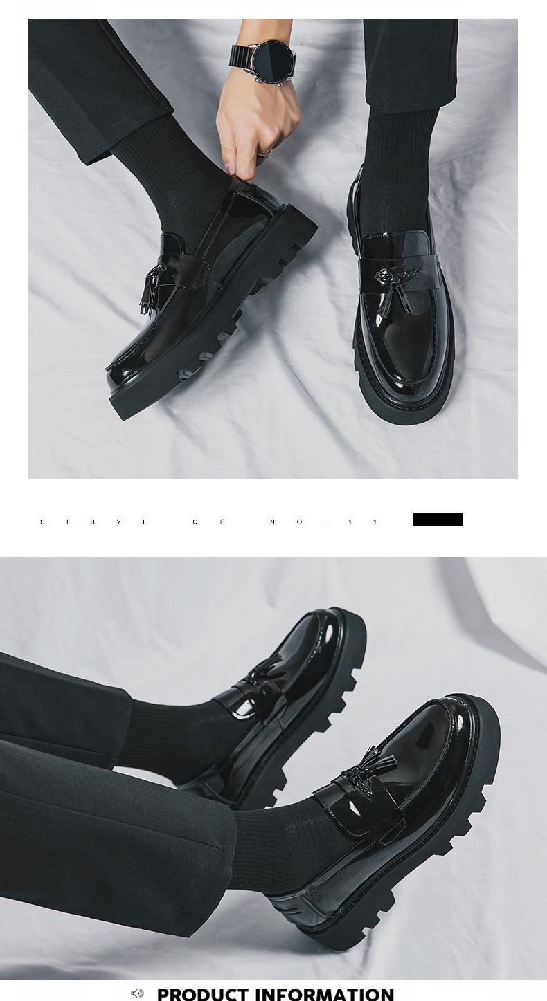 Voyage Men's Loafers New British Style Business Formal Shiny Slip-On Chunky Sole Height Increasing Casual Leather Shoes_voghion.com