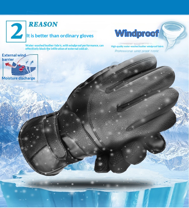 boy Boy Boy Warm Outdoor Winter Ski Leather Large Seven Plus Velvet Thickened Cold-Proof Non-Slip Sports Motorcycle Riding Gloves_voghion.com