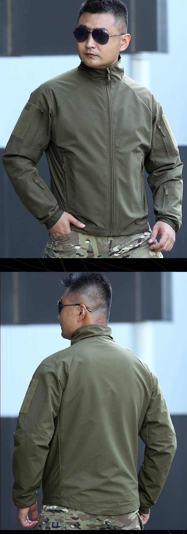 boy Boy Angken Outdoor UF Delta Tactical Soft Shell For Men, Autumn And Winter Windproof Stand Collar Jacket With Multiple_voghion.com