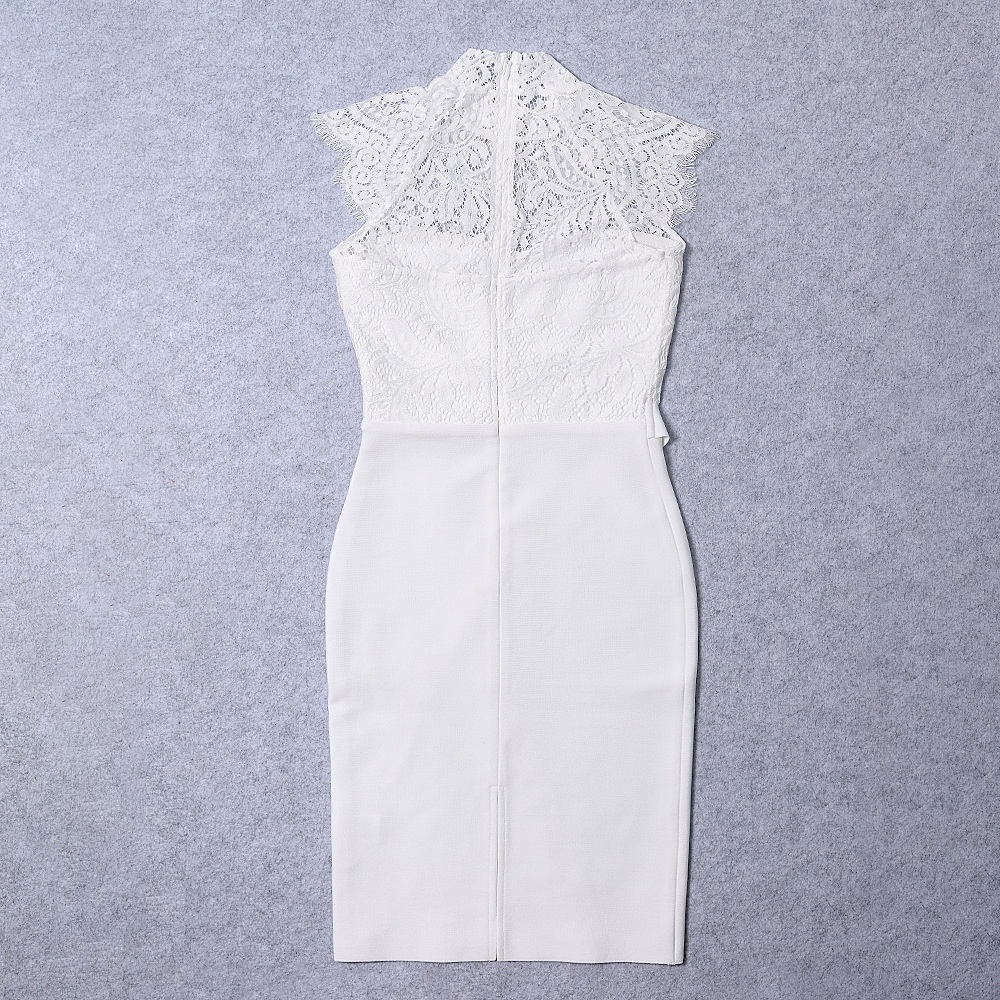 ChicShe ChicShe European And American Elegant Belt Lace Bow Sheer High-End Sexy Bodycon Bandage Dress_voghion.com