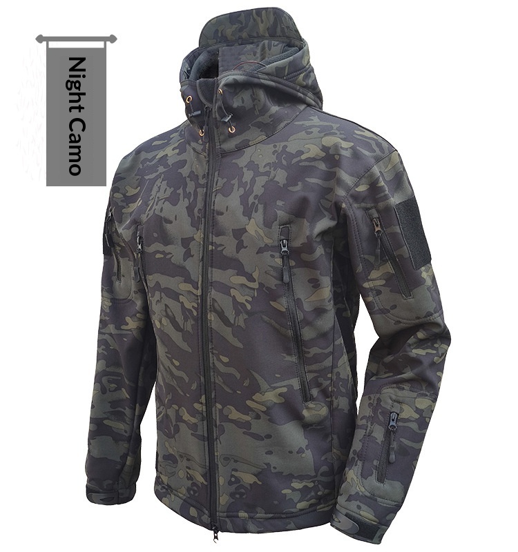 boy Boy Cross-Border Soft Shell Jacket For Men, Windproof, Water-Resistant, Warm Fleece Jacket, Tactical Clothing, Thickened_voghion.com