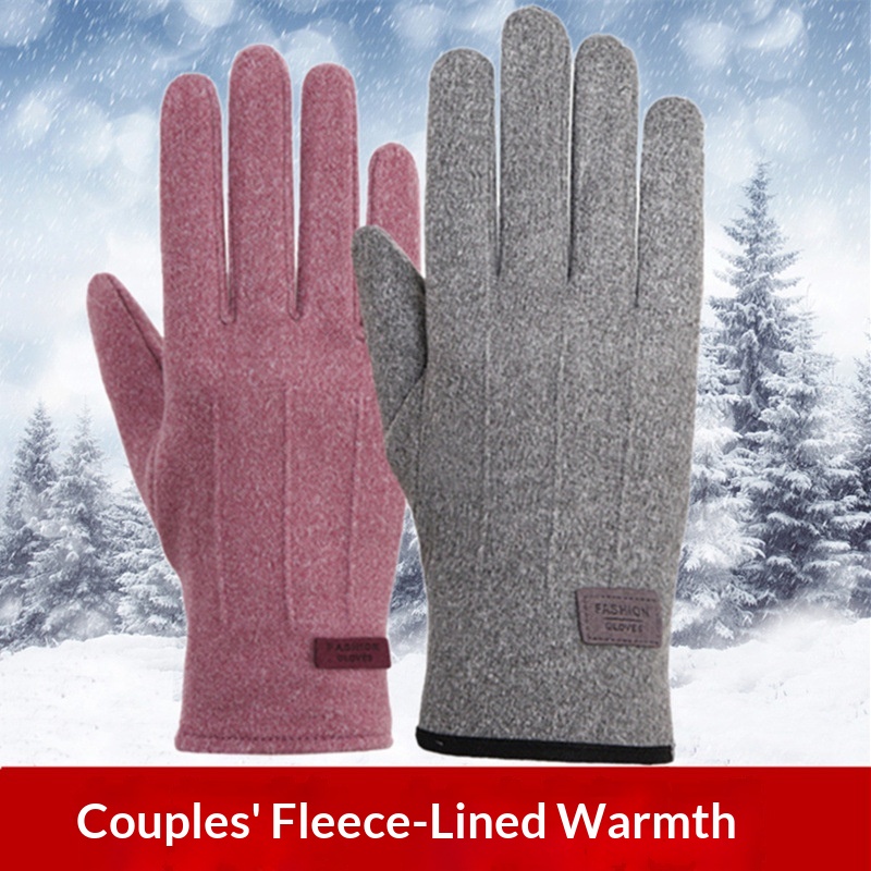 Gants chauds pour homme et femme, conçus pour le cyclisme, la conduite et les sports de plein air en polaire pour l'automne et l'hiver, compatibles avec les écrans tactiles._voghion.com