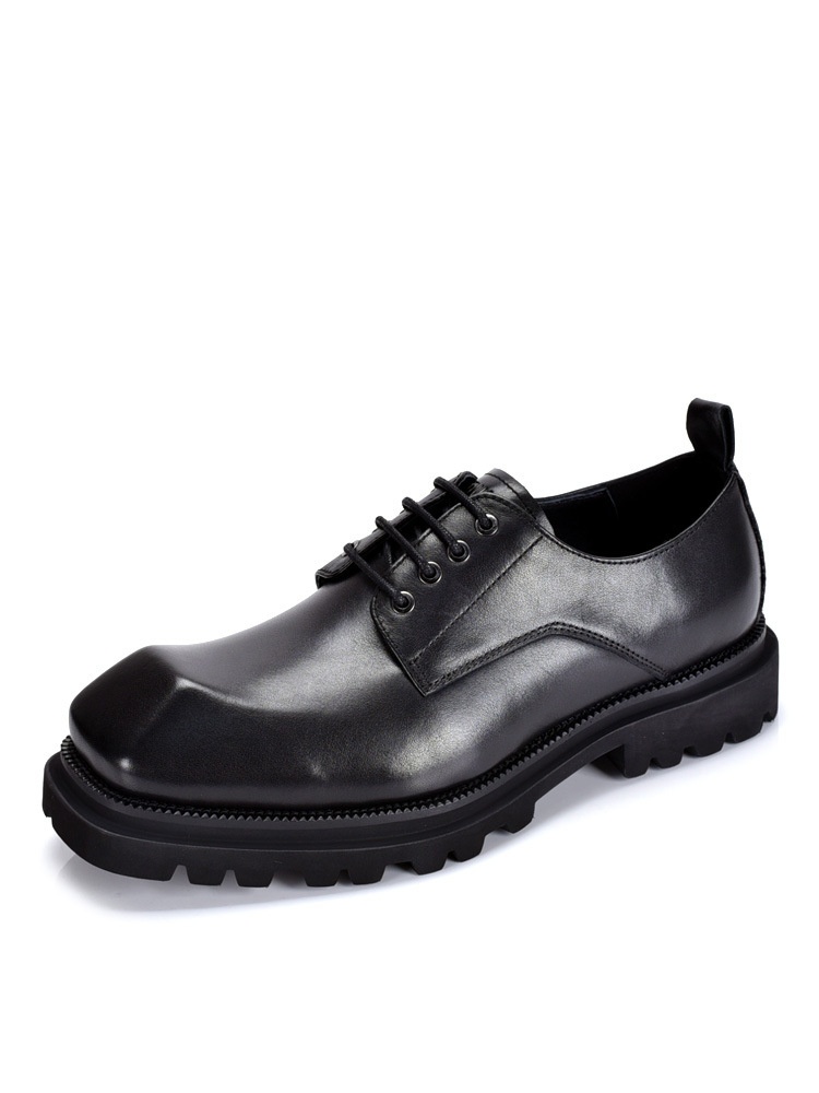 Scarpe da uomo in vera pelle Voyage, eleganti e di alta qualità, con punta quadrata, suola spessa, stile retrò, casual e artigianali_voghion.com