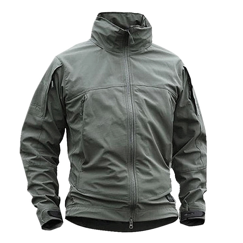 Veste softshell tactique légère pour homme, coupe-vent et imperméable, idéale pour les activités de plein air et les déplacements._voghion.com