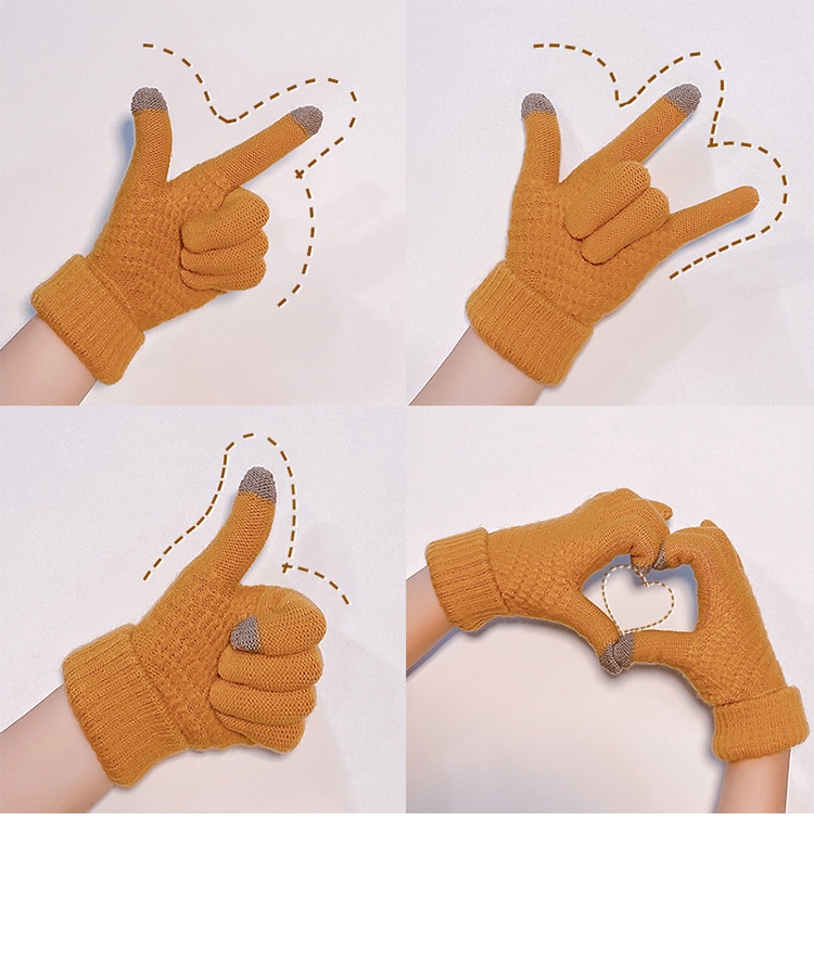 boy Boy Boy Warm Gloves For Women 2023 Autumn Winter New Thickened Fleece Cold-Proof Flip Cover Knitted Men Touchscreen_voghion.com