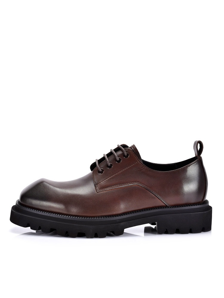 Scarpe da uomo in vera pelle Voyage, eleganti e di alta qualità, con punta quadrata, suola spessa, stile retrò, casual e artigianali_voghion.com