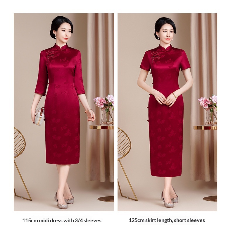 ChicShe ChicShe Herfst Nieuwe Vintage Verbeterde Cheongsam Voor Vrouwen, High-End Gevoel, Outfit voor Middelbare En Oudere Moeders, Oma's_voghion.com