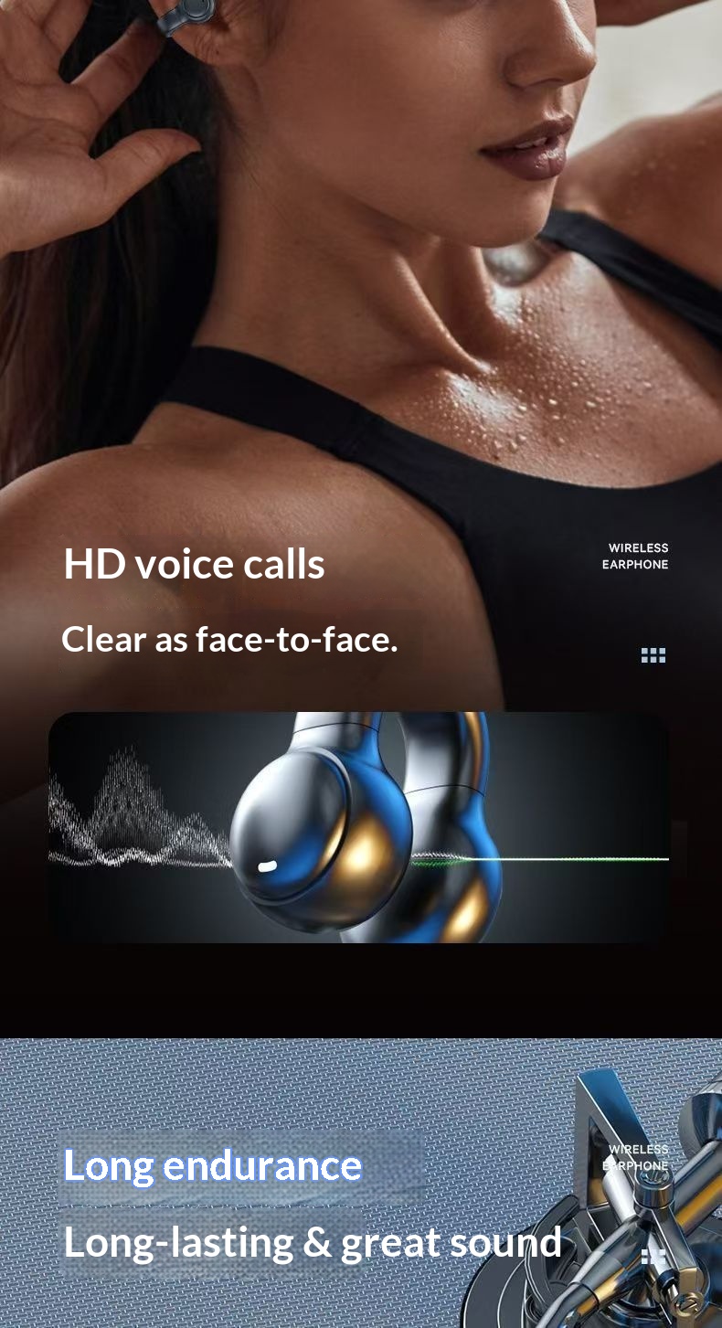 Écouteurs intra-auriculaires Bluetooth haut de gamme NeoGear, sans fil, à clip, haute qualité sonore, longue autonomie, réduction de bruit intelligente_voghion.com