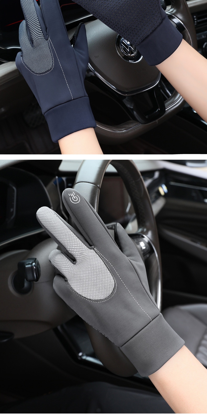 Ragazzo Ragazzo Inverno Caldo Antivento Ciclismo Esterno Per Uomo, Foderato in Pile, Spesso, Antiscivolo, Impermeabile, Compatibile con Touchscreen_voghion.com