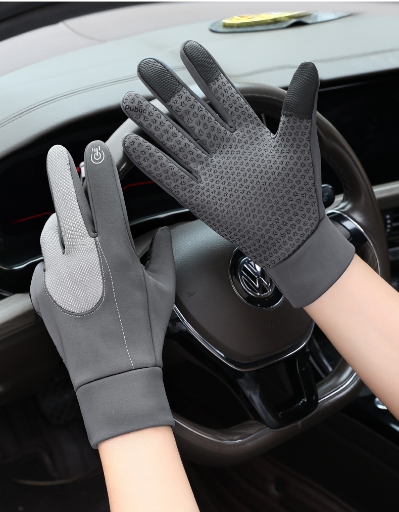 Ragazzo Ragazzo Inverno Caldo Antivento Ciclismo Esterno Per Uomo, Foderato in Pile, Spesso, Antiscivolo, Impermeabile, Compatibile con Touchscreen_voghion.com