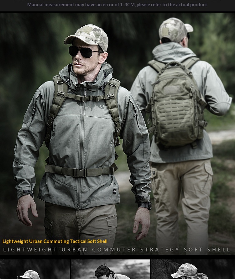 Veste softshell tactique légère pour homme, coupe-vent et imperméable, idéale pour les activités de plein air et les déplacements._voghion.com