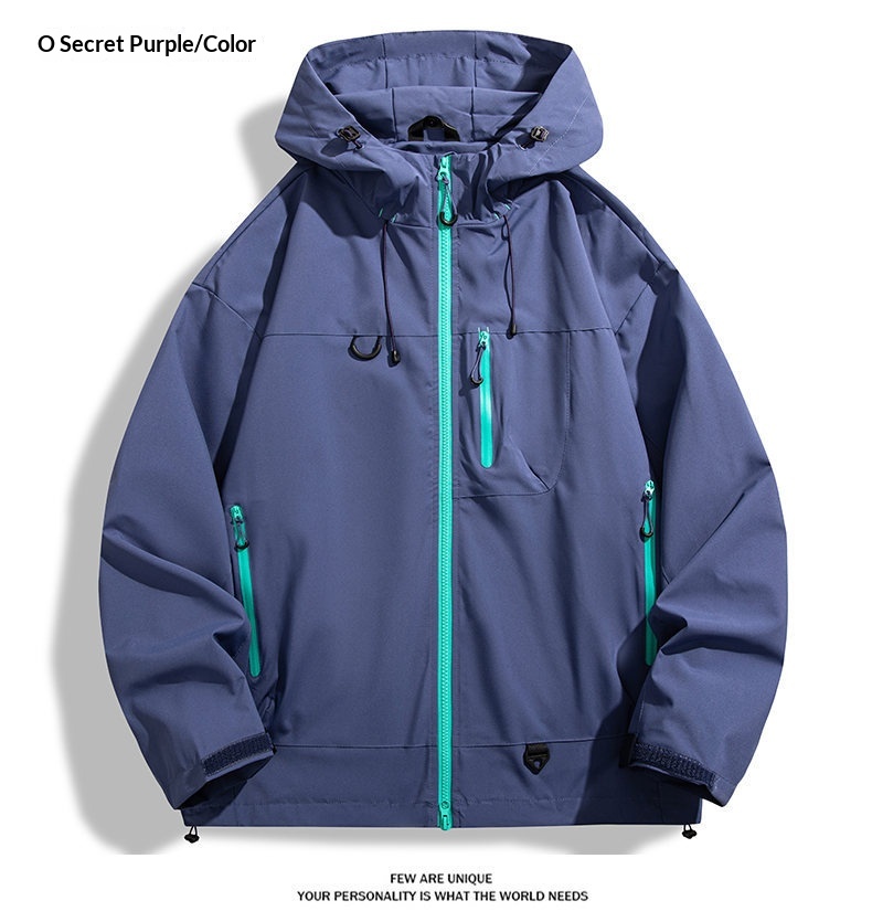 Outdoor-Wanderjacke für Jungen im Bergstil, Frühlingsjacke mit Kapuze für Herren_voghion.com