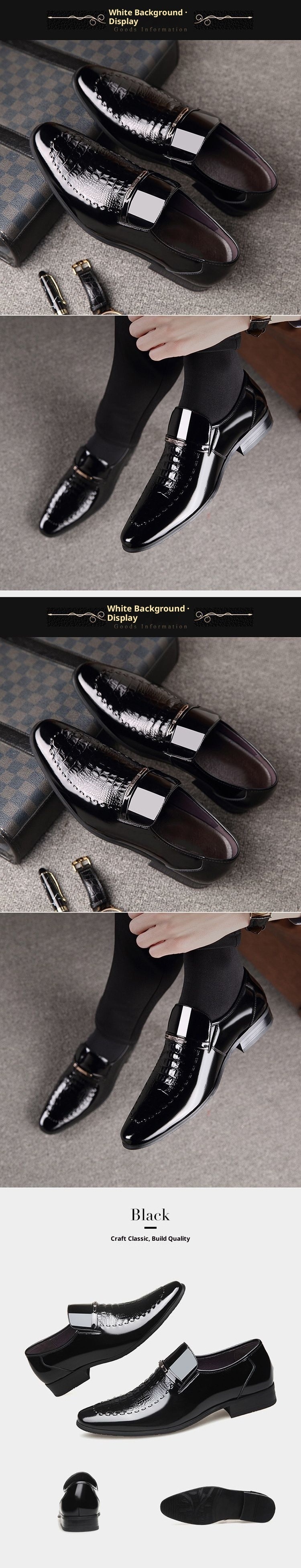 Zapatos de vestir Voyage de piel de cocodrilo con estampado de cocodrilo, punta estrecha, sin cordones, para hombre, talla extra grande_voghion.com