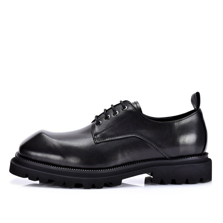 Scarpe da uomo in vera pelle Voyage, eleganti e di alta qualità, con punta quadrata, suola spessa, stile retrò, casual e artigianali_voghion.com