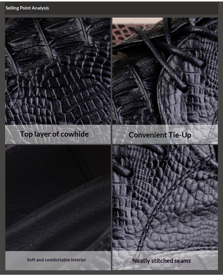 Scarpe Derby da uomo in pelle con motivo coccodrillo, stile casual, versatili, estive, Voyage 2024_voghion.com