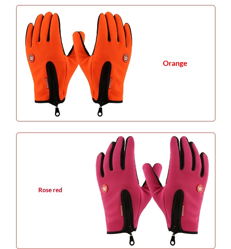 boy Boy Boy Autumn And Winter Touchscreen Fleece-Lined Cold-Proof Warm Rock Brothers Anti-Slip Anti-Freeze Motorcycle Riding Gloves_voghion.com