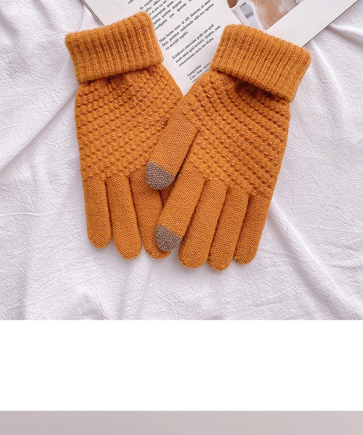 boy Boy Boy Warm Gloves For Women 2023 Autumn Winter New Thickened Fleece Cold-Proof Flip Cover Knitted Men Touchscreen_voghion.com