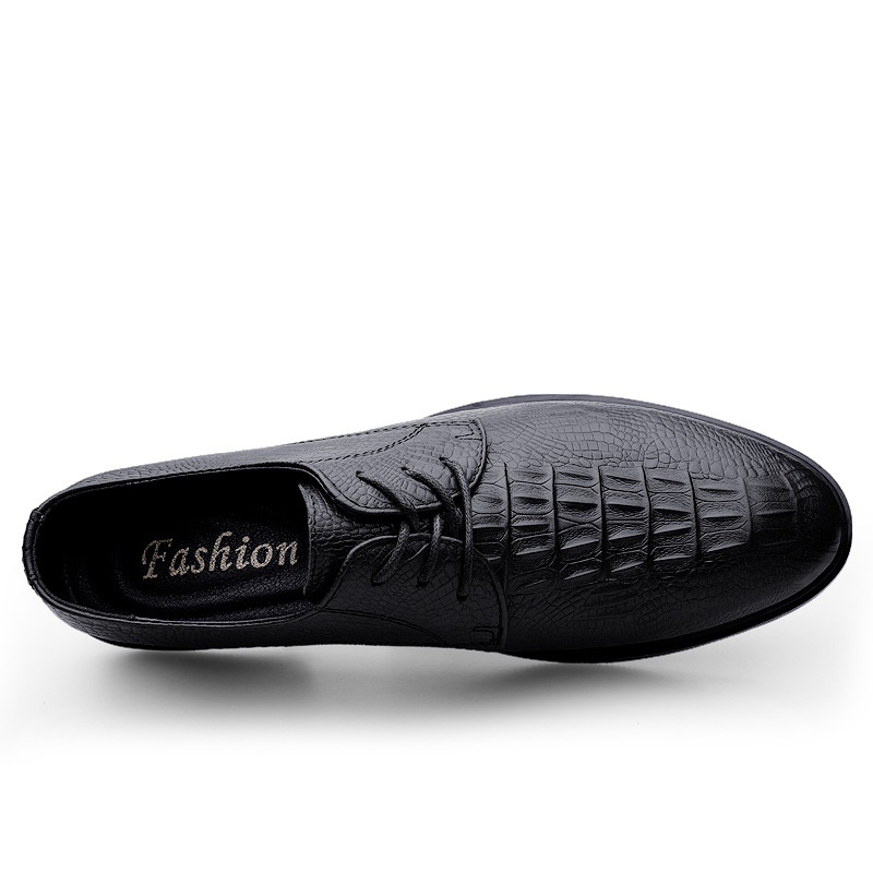 Scarpe Derby da uomo in pelle con motivo coccodrillo, stile casual, versatili, estive, Voyage 2024_voghion.com