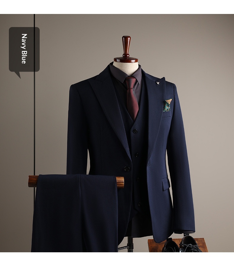 Costume coréen slim fit pour homme, style professionnel, tenue de mariage de haute qualité pour marié._voghion.com