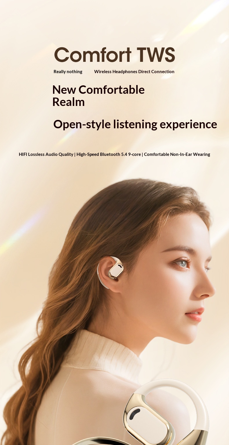NeoGear NeoGear Cross-Border AI Translation M76 Wireless Ear Hook OWS Non-In-Ear Super Lon Battery Life Bluetooth Earphones_voghion.com