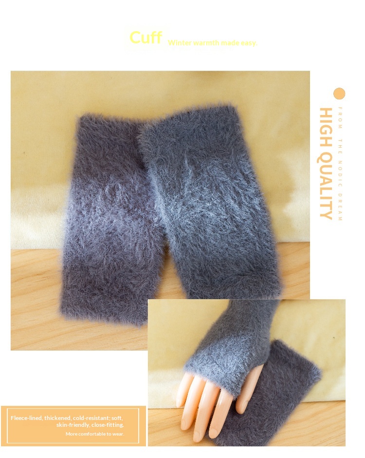 boy Boy Boy Finger Gloves For Women, Autumn And Winter Warm Harajuku Style, Men's Student Couple Fingerless Half Gloves, Ins Trend_voghion.com
