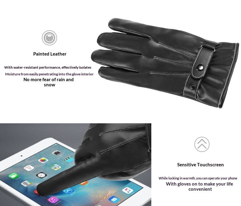 boy Boy Boy Autumn And Winter Men's Warm Windproof Cold-Resistant Fingerless Touchscreen Cycling Driving Outdoor Gloves_voghion.com