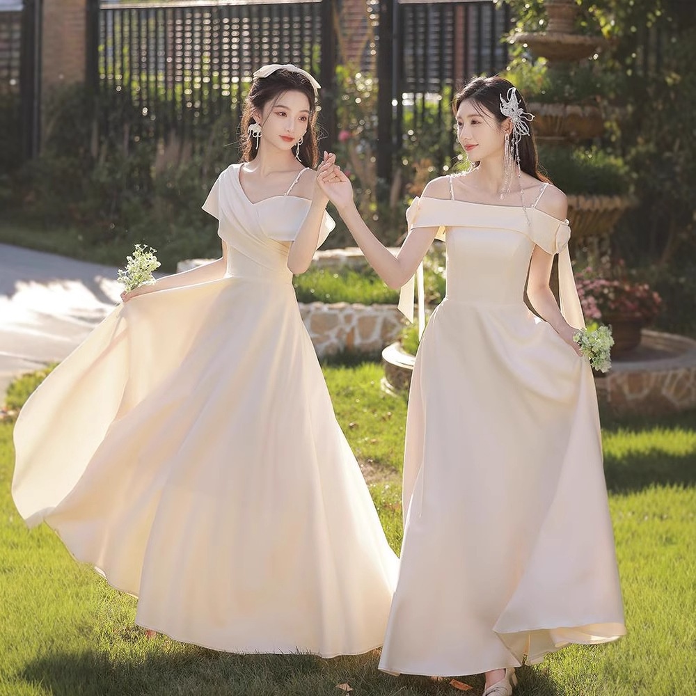 ChicShe ChicShe 2025 New Style Female Best Friend Fairy Slim Champagne Color Sister Bridesmaid Group Dress High-end Summer_voghion.com