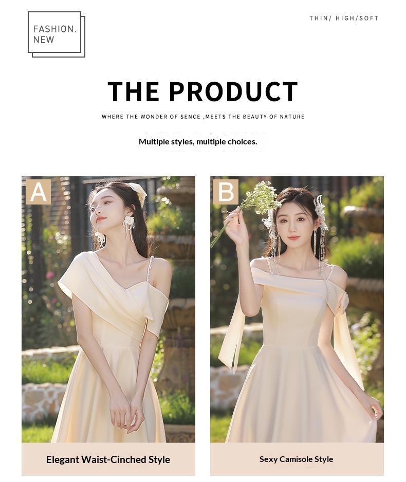 ChicShe ChicShe 2025 New Style Female Best Friend Fairy Slim Champagne Color Sister Bridesmaid Group Dress High-end Summer_voghion.com
