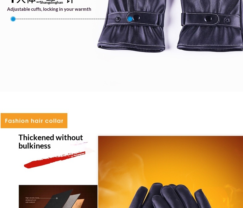 boy Boy Boy Autumn And Winter Men's Warm Windproof Cold-Resistant Fingerless Touchscreen Cycling Driving Outdoor Gloves_voghion.com