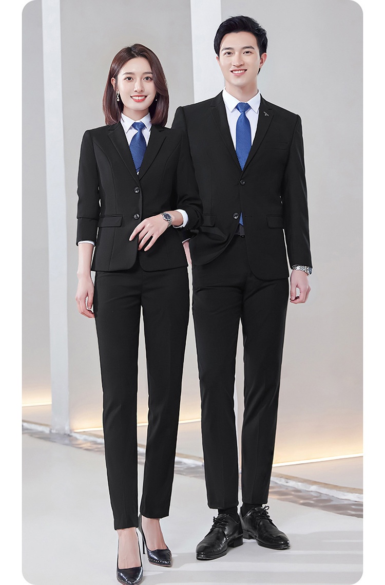 boy Men's Black Jacket Slim Fit Office Professional Suit Set For Men Government Enterprise Workwear Manufacturer_voghion.com