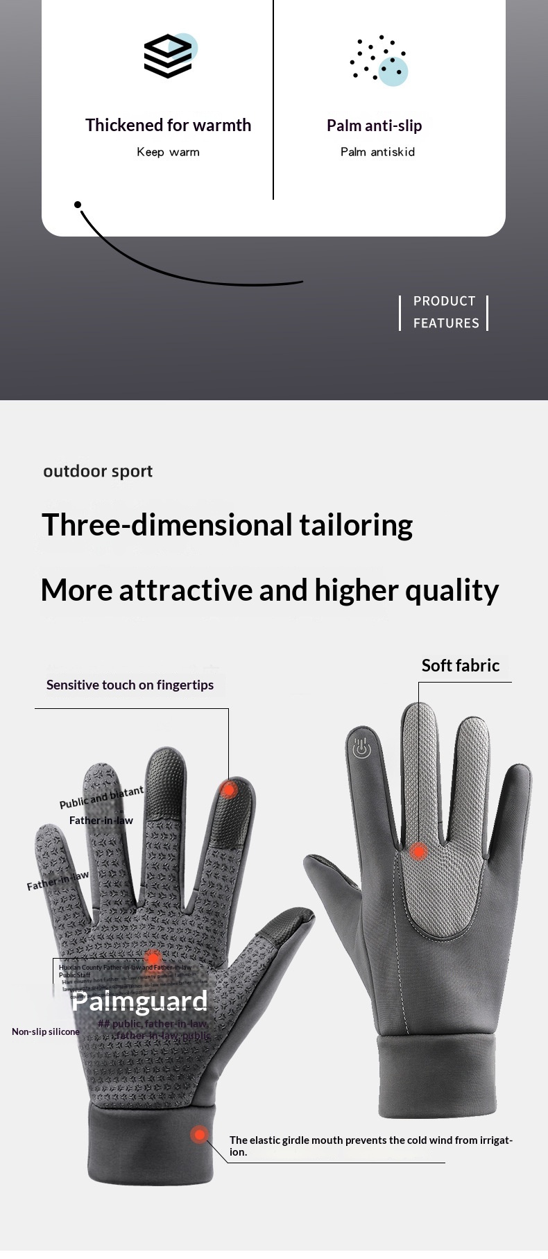 Ragazzo Ragazzo Inverno Caldo Antivento Ciclismo Esterno Per Uomo, Foderato in Pile, Spesso, Antiscivolo, Impermeabile, Compatibile con Touchscreen_voghion.com