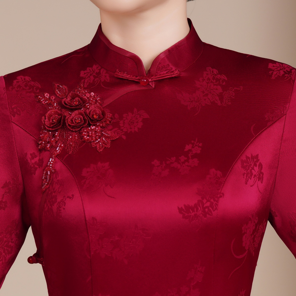 ChicShe ChicShe Herfst Nieuwe Vintage Verbeterde Cheongsam Voor Vrouwen, High-End Gevoel, Outfit voor Middelbare En Oudere Moeders, Oma's_voghion.com