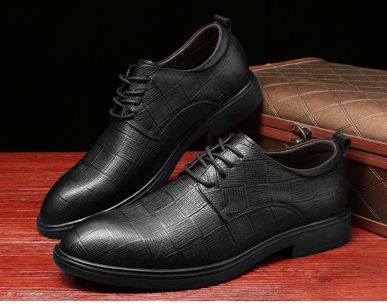 Voyage Men's Business Formal Leather Autumn Winter New Large Size Cowhide Thickened Derby Wedding Groom Shoes_voghion.com