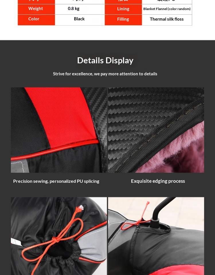 Coprimanubrio antivento caldo per ragazzo, ragazzo, paramani per triciclo, bici elettrica, moto, copertura impermeabile spessa per l'inverno_voghion.com