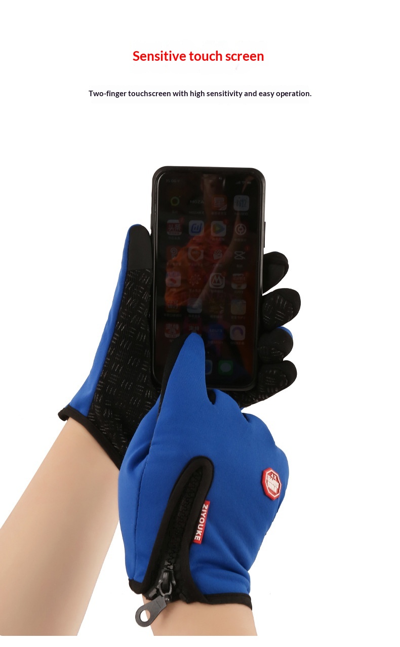 boy Boy Boy Autumn And Winter Touchscreen Fleece-Lined Cold-Proof Warm Rock Brothers Anti-Slip Anti-Freeze Motorcycle Riding Gloves_voghion.com