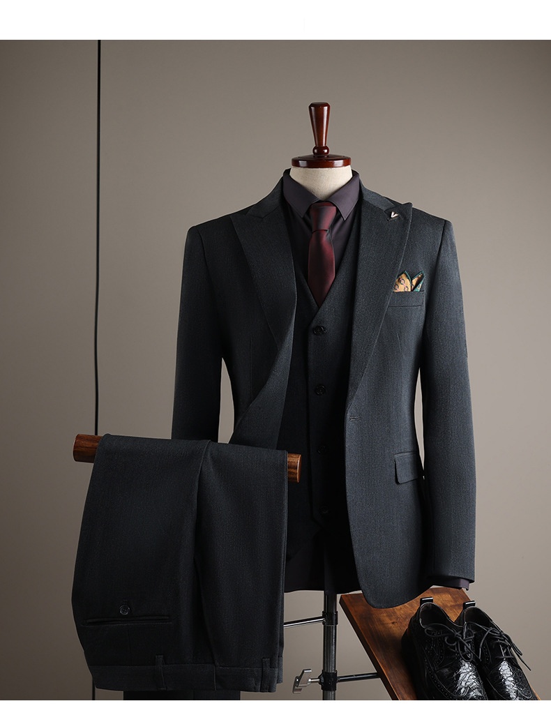 Costume coréen slim fit pour homme, style professionnel, tenue de mariage de haute qualité pour marié._voghion.com