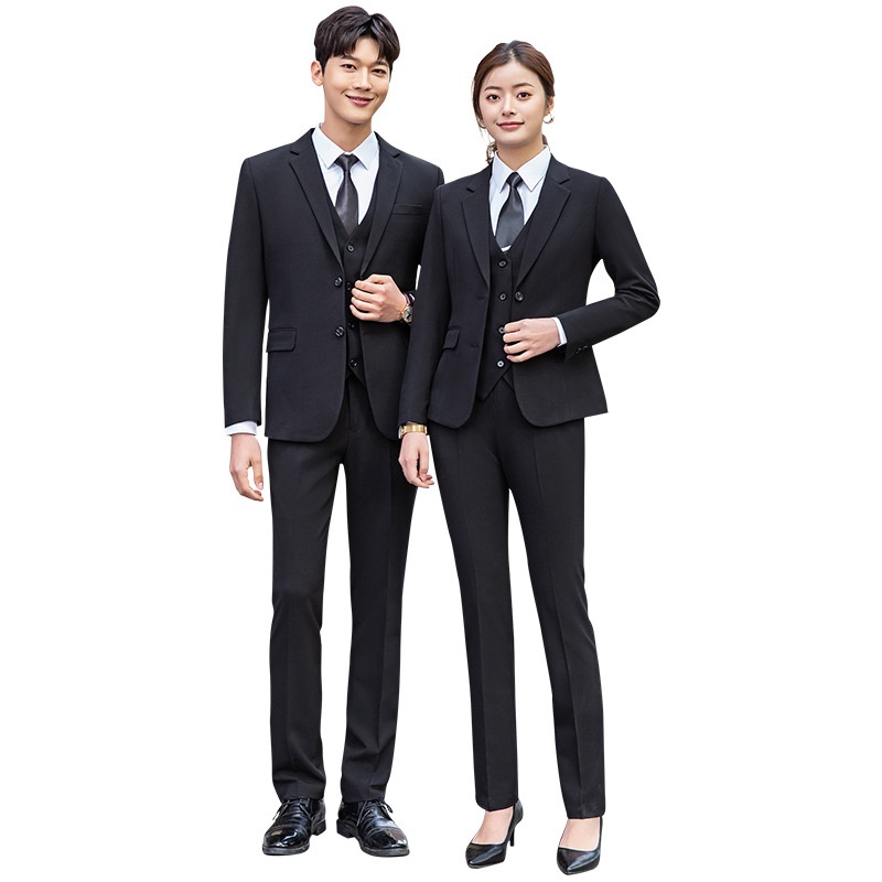 Boy Business Zwart Jasje Heren Commuter Slim Fit Professioneel Formeel Damespak Driedelige Set Groothandel_voghion.com