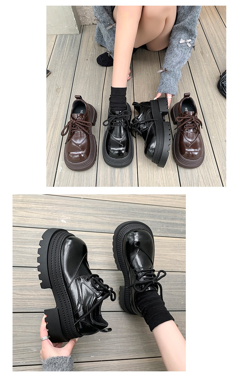 Voyage Damen-Lederschuhe mit dicker Sohle, britische Derby-Schnürschuhe mit großer Zehenpartie, neues Modell Frühjahr 2025, Slipper mit Absatz._voghion.com