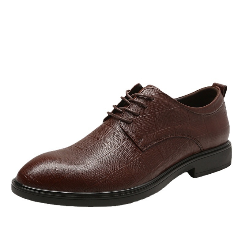 Voyage Men's Business Formal Leather Autumn Winter New Large Size Cowhide Thickened Derby Wedding Groom Shoes_voghion.com