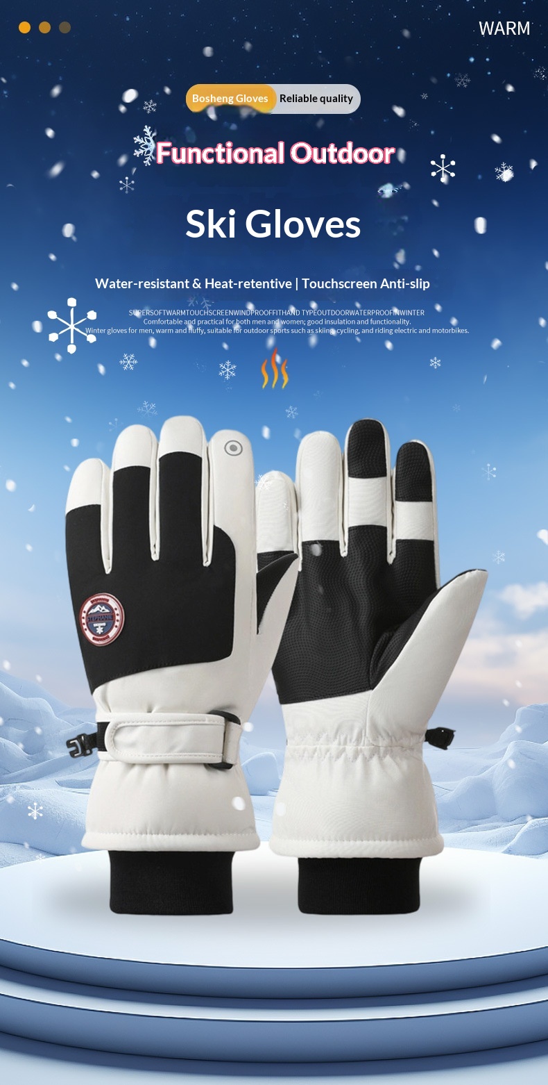 boy Boy Boy Cotton Touch Screen Men Winter Warm Women Riding Thickened Fleece Windproof Outdoor Motorcycle Ski Gloves_voghion.com
