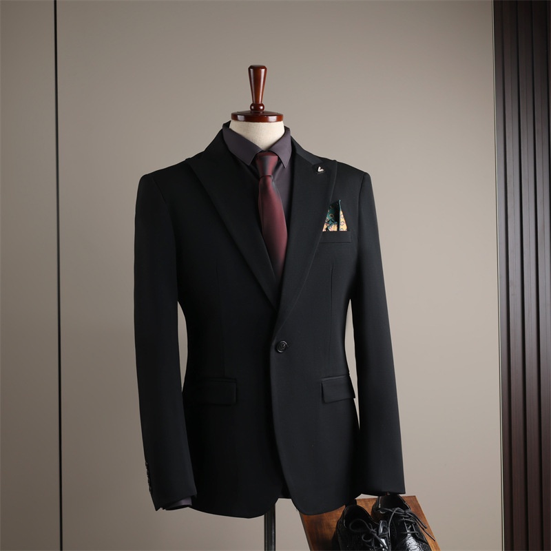 Costume coréen slim fit pour homme, style professionnel, tenue de mariage de haute qualité pour marié._voghion.com