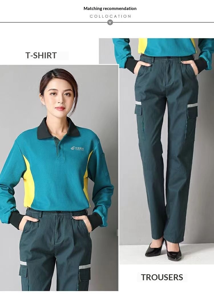 T-shirt long pour garçon, vêtements de travail China Post, polo d'automne à col rabattu, manches courtes, pour le personnel de livraison express_voghion.com