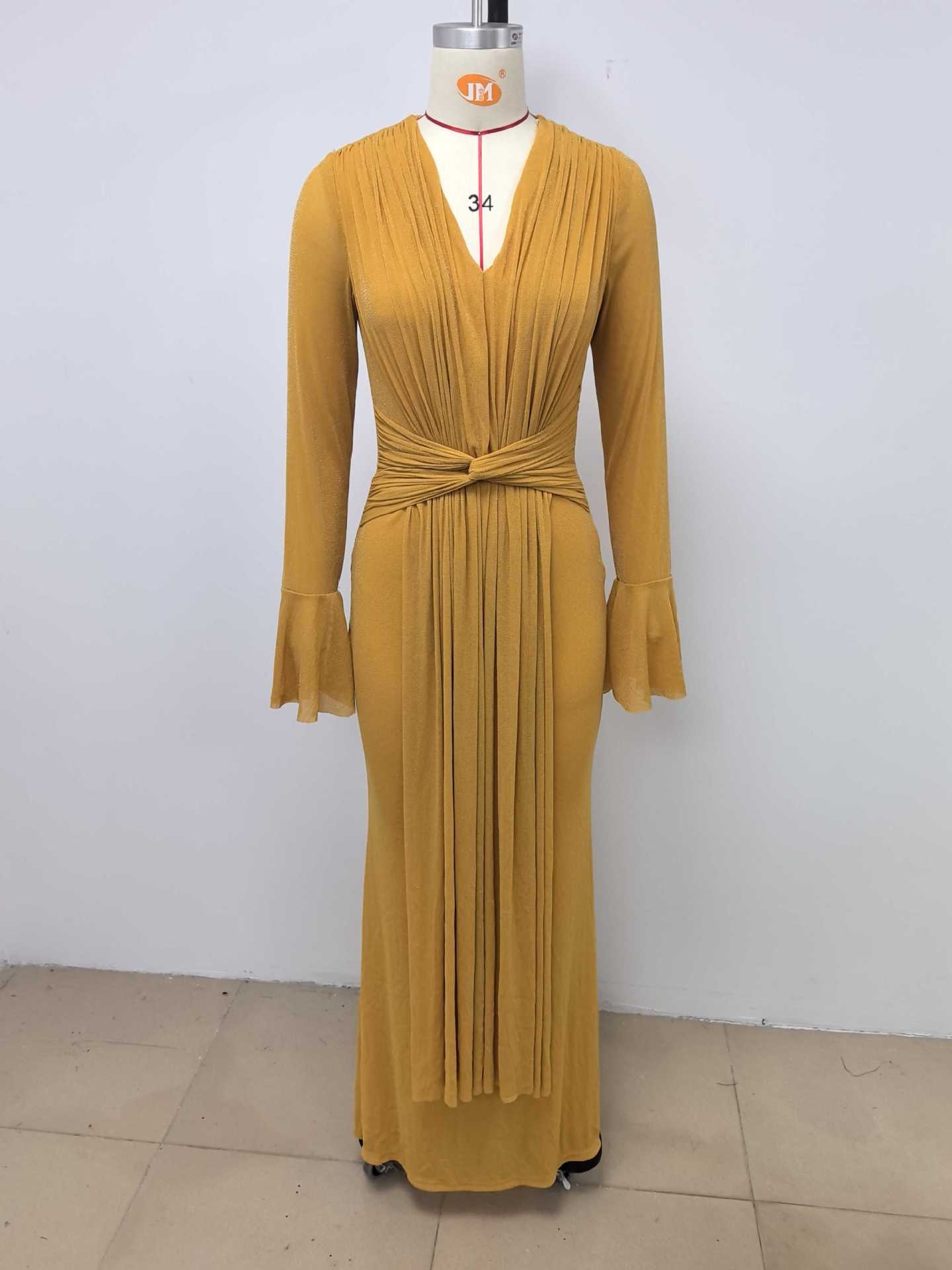 ChicShe ChicShe 2025 Neues elegantes Abendkleid mit V-Ausschnitt und Drapierung – Hochwertiges, figurbetontes Kleid für Damen, perfekt für festliche Anlässe._voghion.com