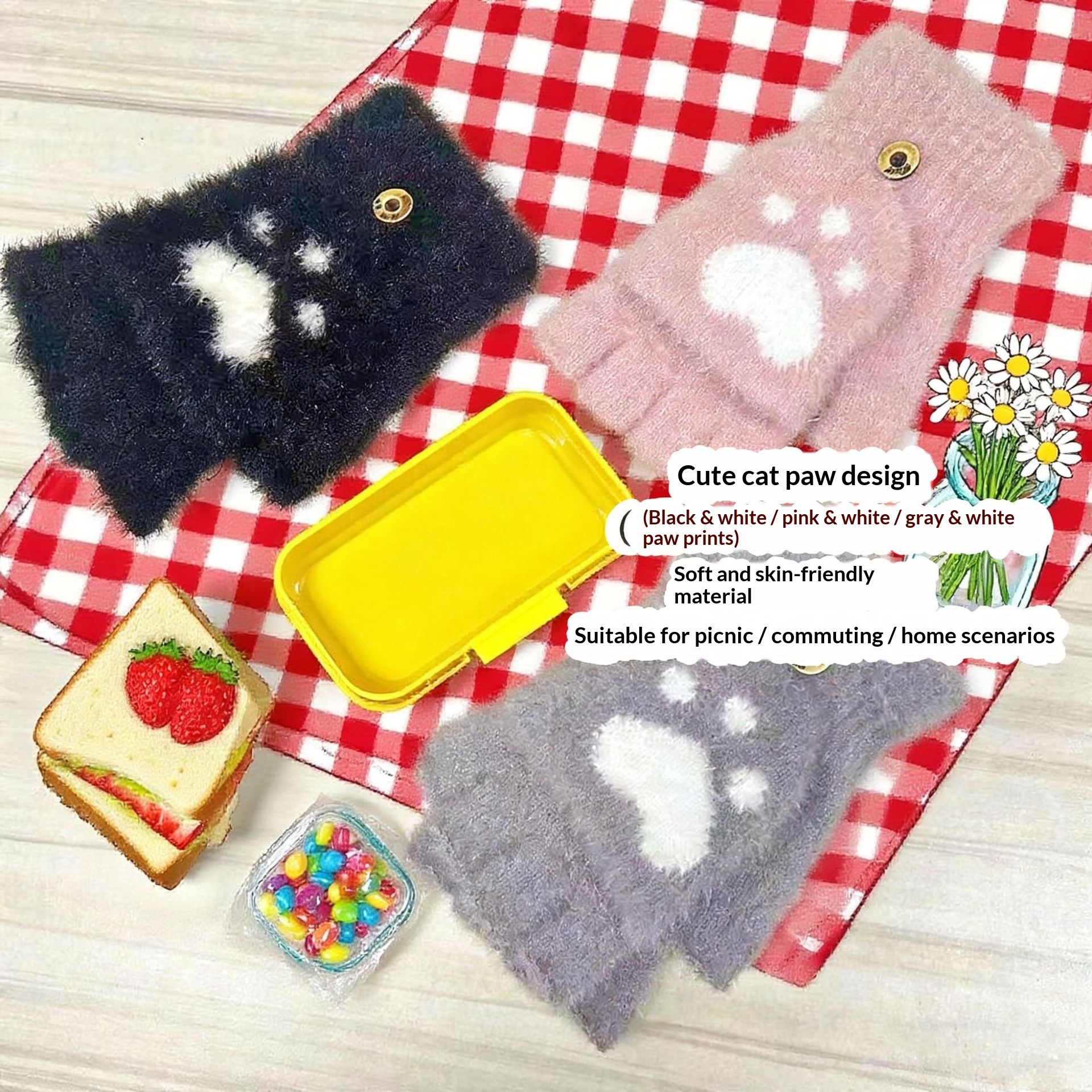 Guanti da scrittura per studenti in maglia di visone senza dita, caldi e spessi, per uomo, in peluche invernale, con mezze dita, modello flip cover_voghion.com