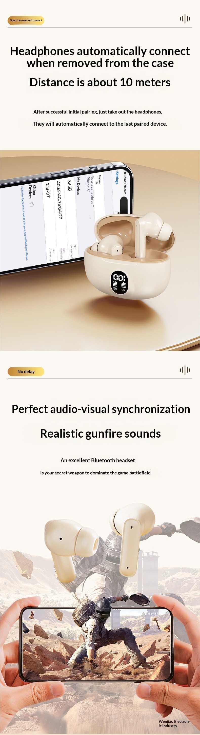 Auriculares Bluetooth NeoGear 2025, nuevos, inteligentes, inalámbricos, con cancelación de ruido, de alta calidad, intraauriculares, batería de larga duración, universales._voghion.com