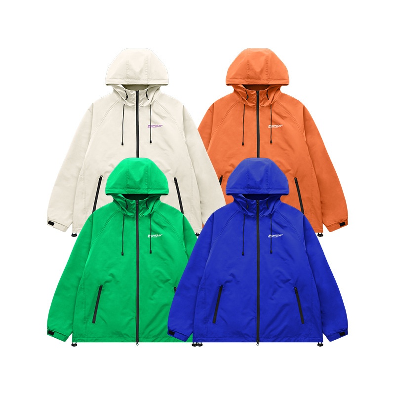 ragazzo Boy Jie Zhan Abbigliamento da uomo | Giacca a vento stampata con foglie larghe Dopamine 2025 Nuova giacca antivento con cerniera primaverile_voghion.com