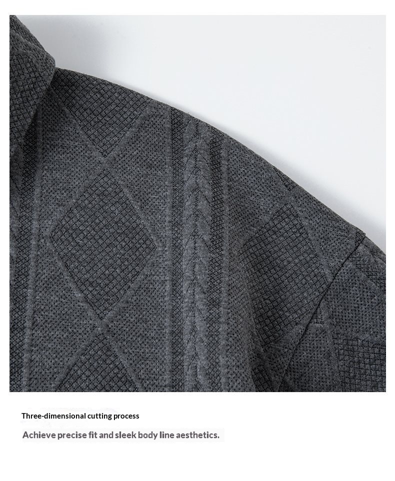 boy Boy Textured Sweatshirt For Men, Spring And Autumn Style, Zodiac Year Clothing, American Retro High-end Long Sleeve Polo_voghion.com