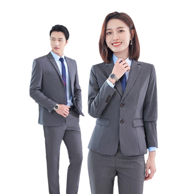 boy Men's Black Jacket Slim Fit Office Professional Suit Set For Men Government Enterprise Workwear Manufacturer_voghion.com