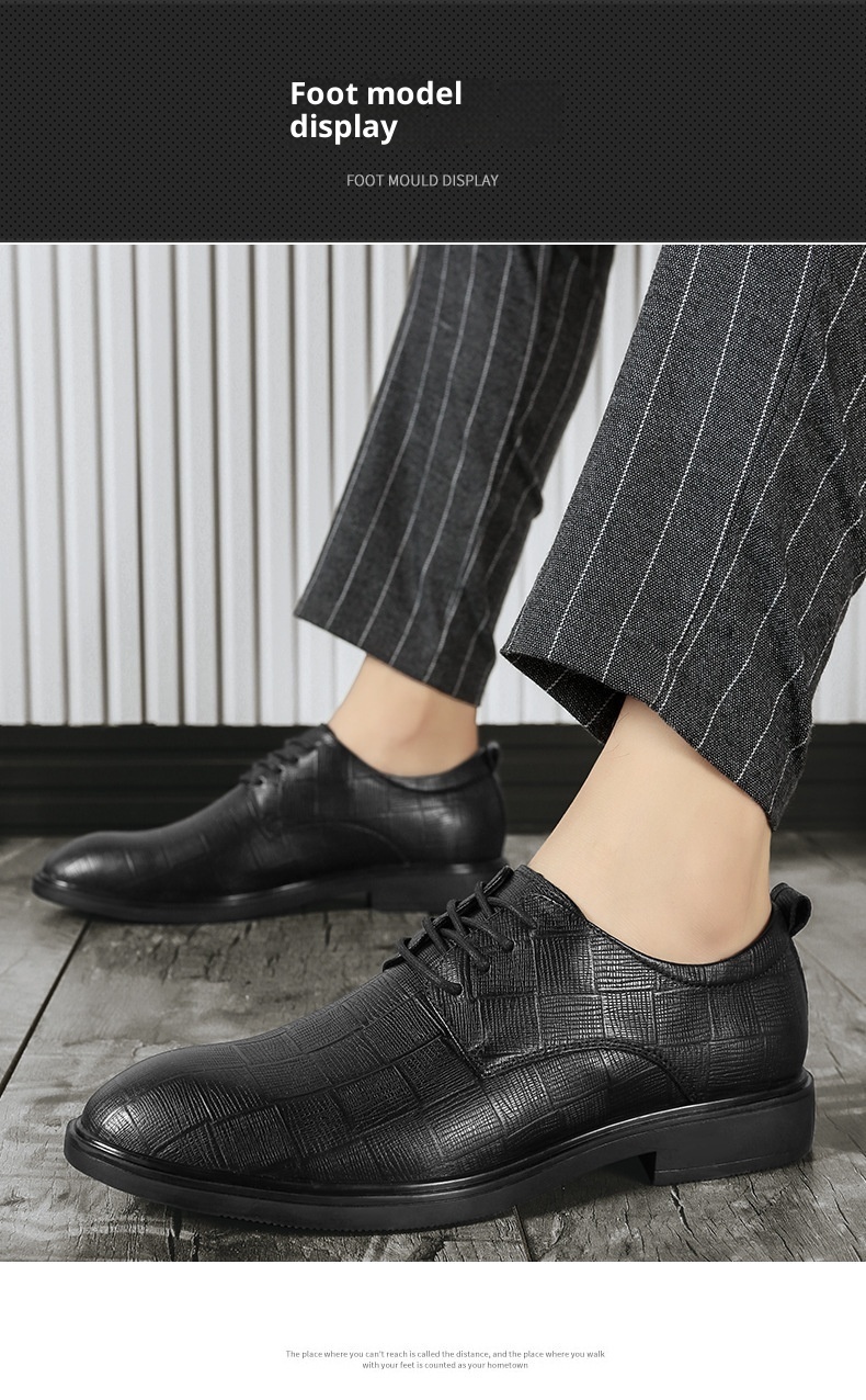 Voyage Men's Business Formal Leather Autumn Winter New Large Size Cowhide Thickened Derby Wedding Groom Shoes_voghion.com